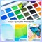 Ohuhu Watercolor Travel Paint Set, Portable Watercolor Kit for Outdoors 50-color with Watercolor Papers, Brush Pen, Acrylic Pen, Pencil and Accessories for Painting, Non-toxic Watercolors Paint for Artists Adults Beginners Kids Gift Idea